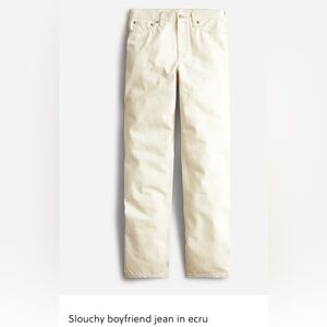 J Crew Women's Ecru Slouchy Boyfriend Jeans Canvas NWT 28 #1773